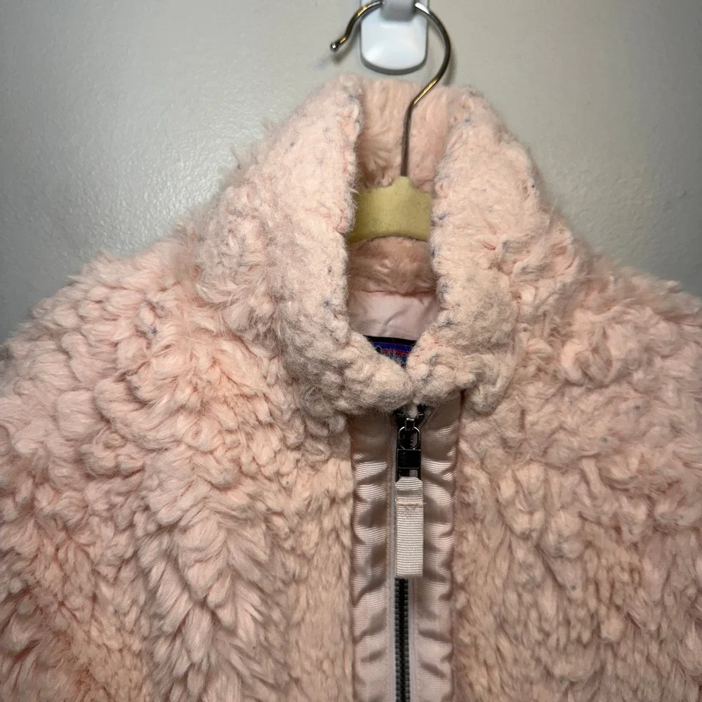 Patagonia Girls Full Zip Fleece Jacket Pink Size Small 7-8 High Pile